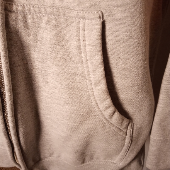 Hoodie Zip-up Fleece Jacket Light Gray - Picture 8 of 8